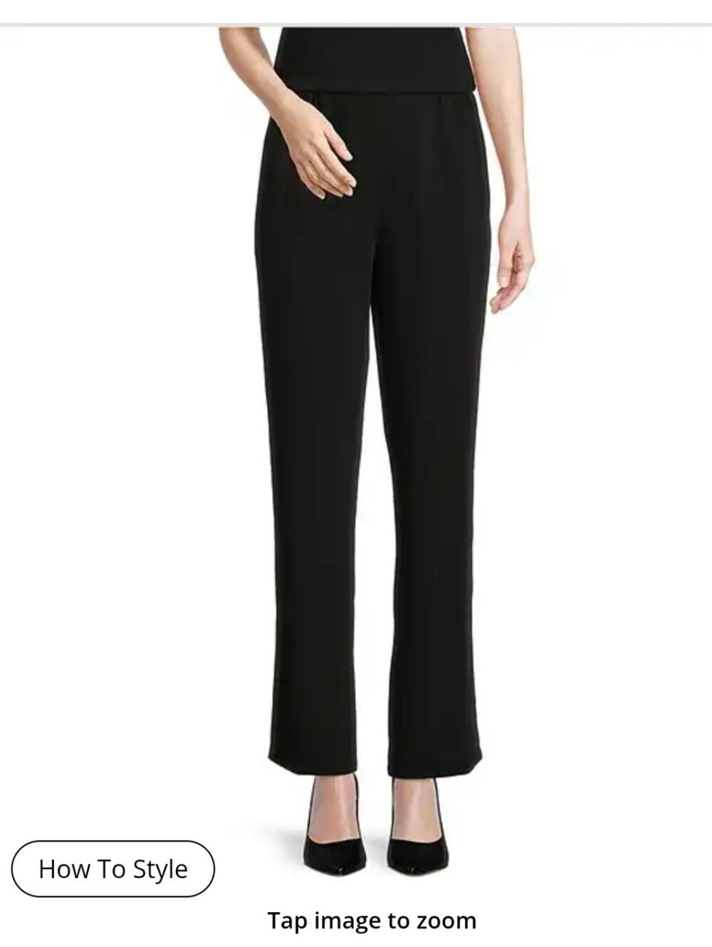 Caroline Rose Matte Crepe Pull On Straight Leg Full Length Pants Size M NWT